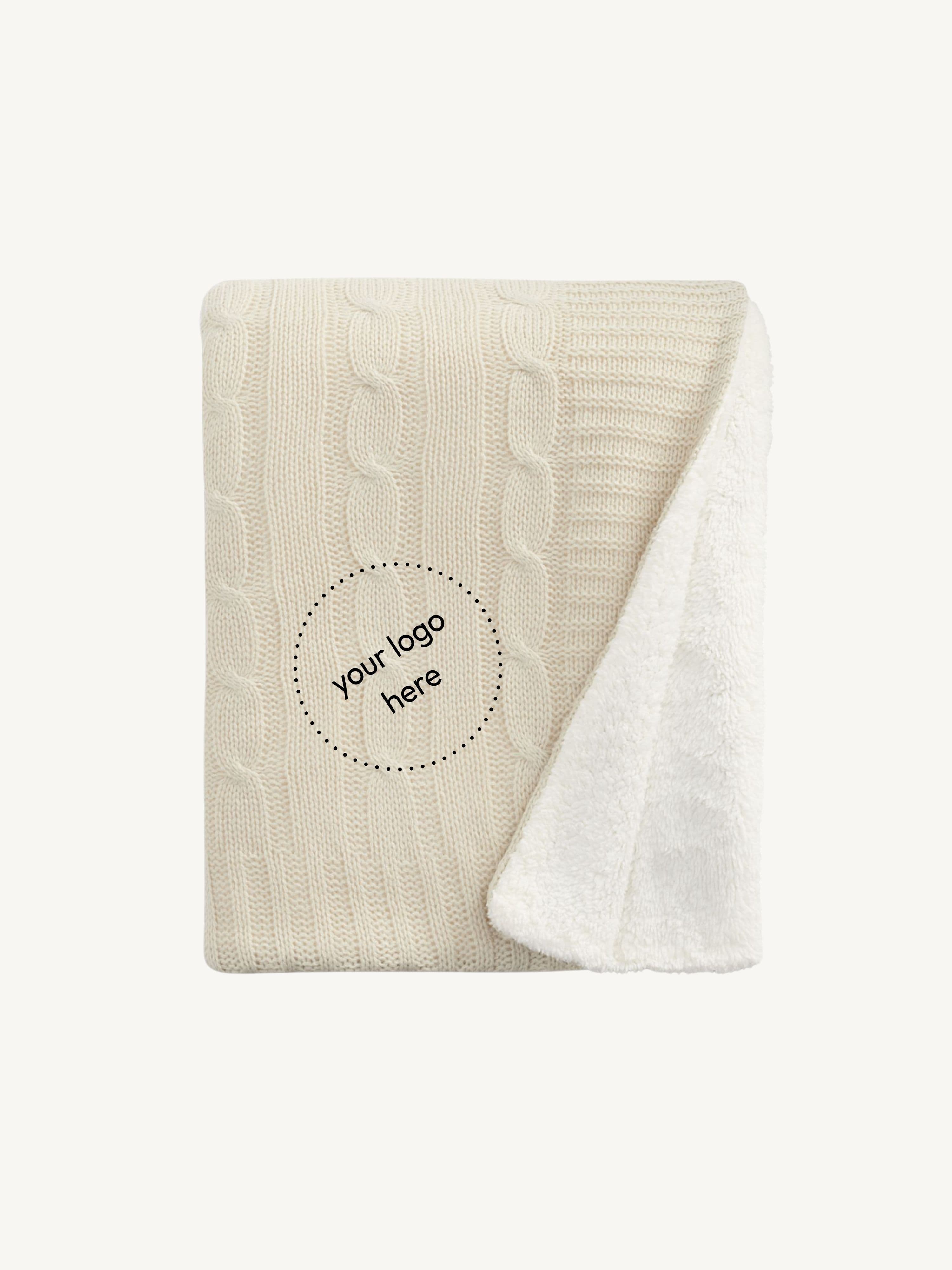 Cable Knit Sherpa Blanket