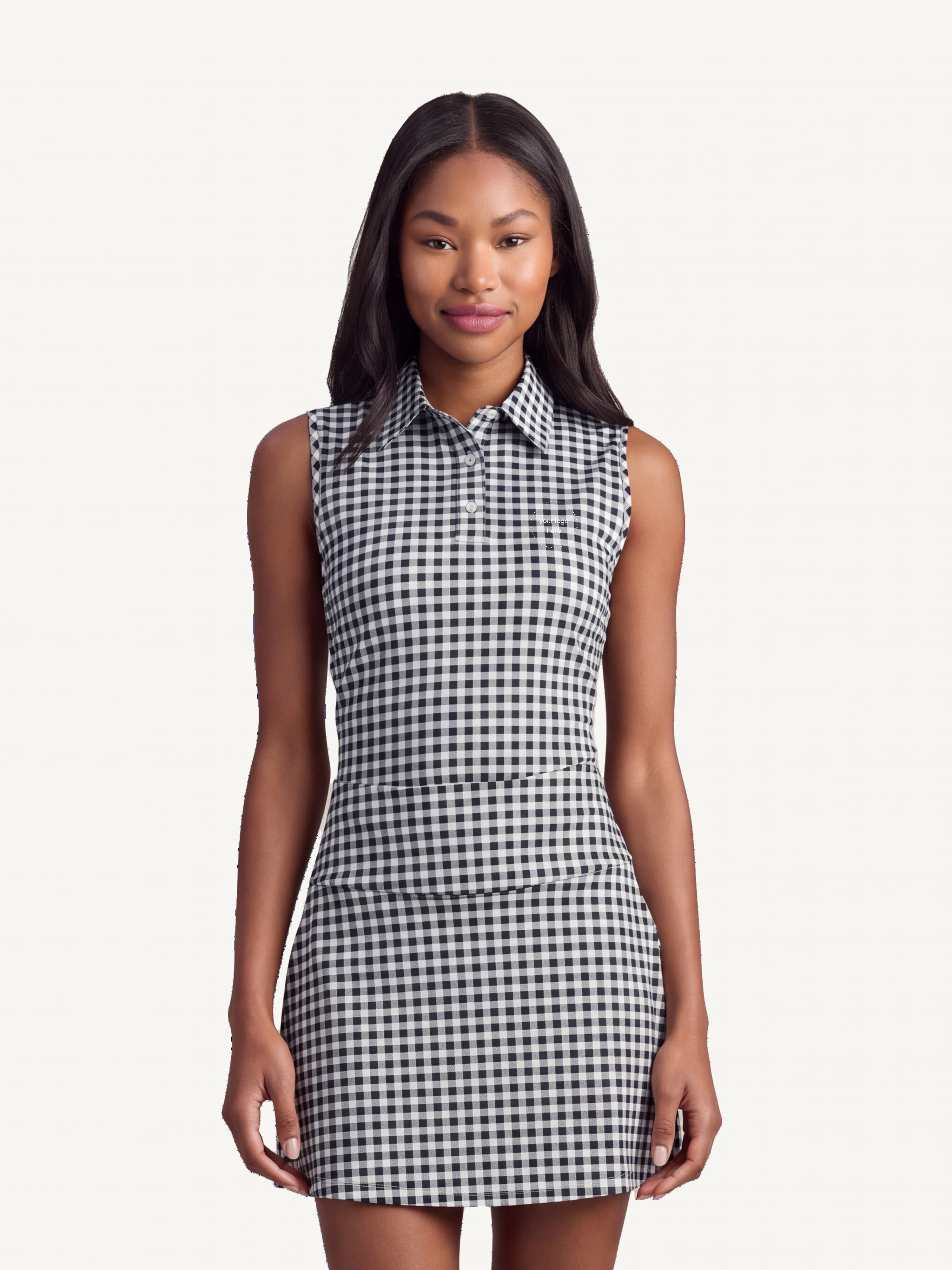 Rhone Women's Course To Court Sleeveless Polo Gingham