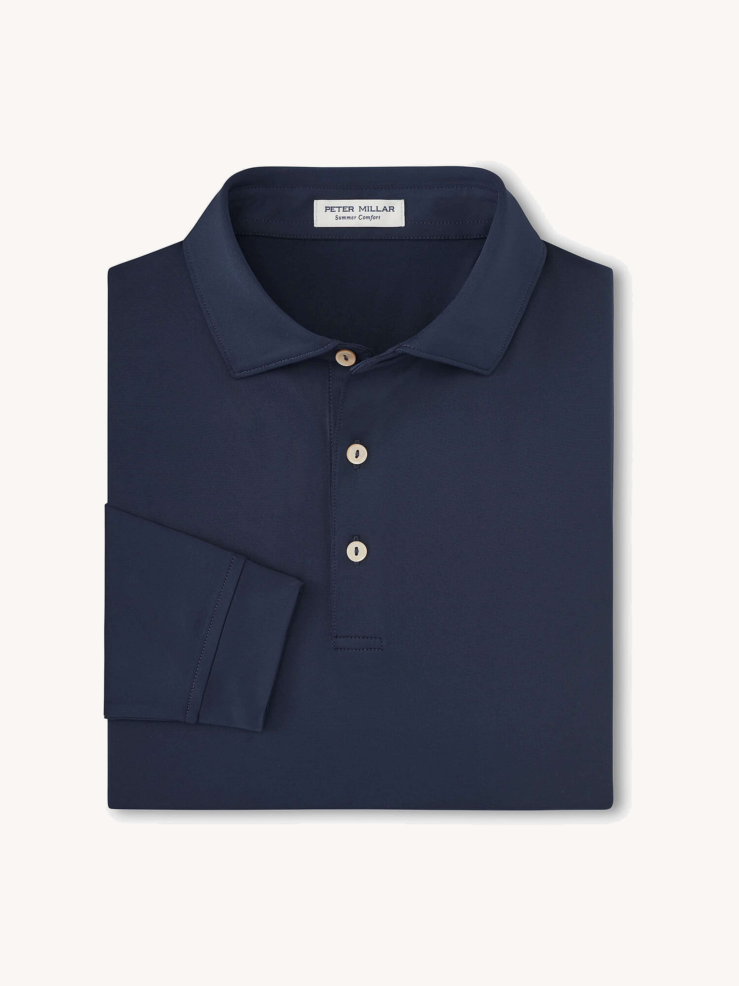 Peter Millar Men's Solid Performance Long-Sleeve Polo