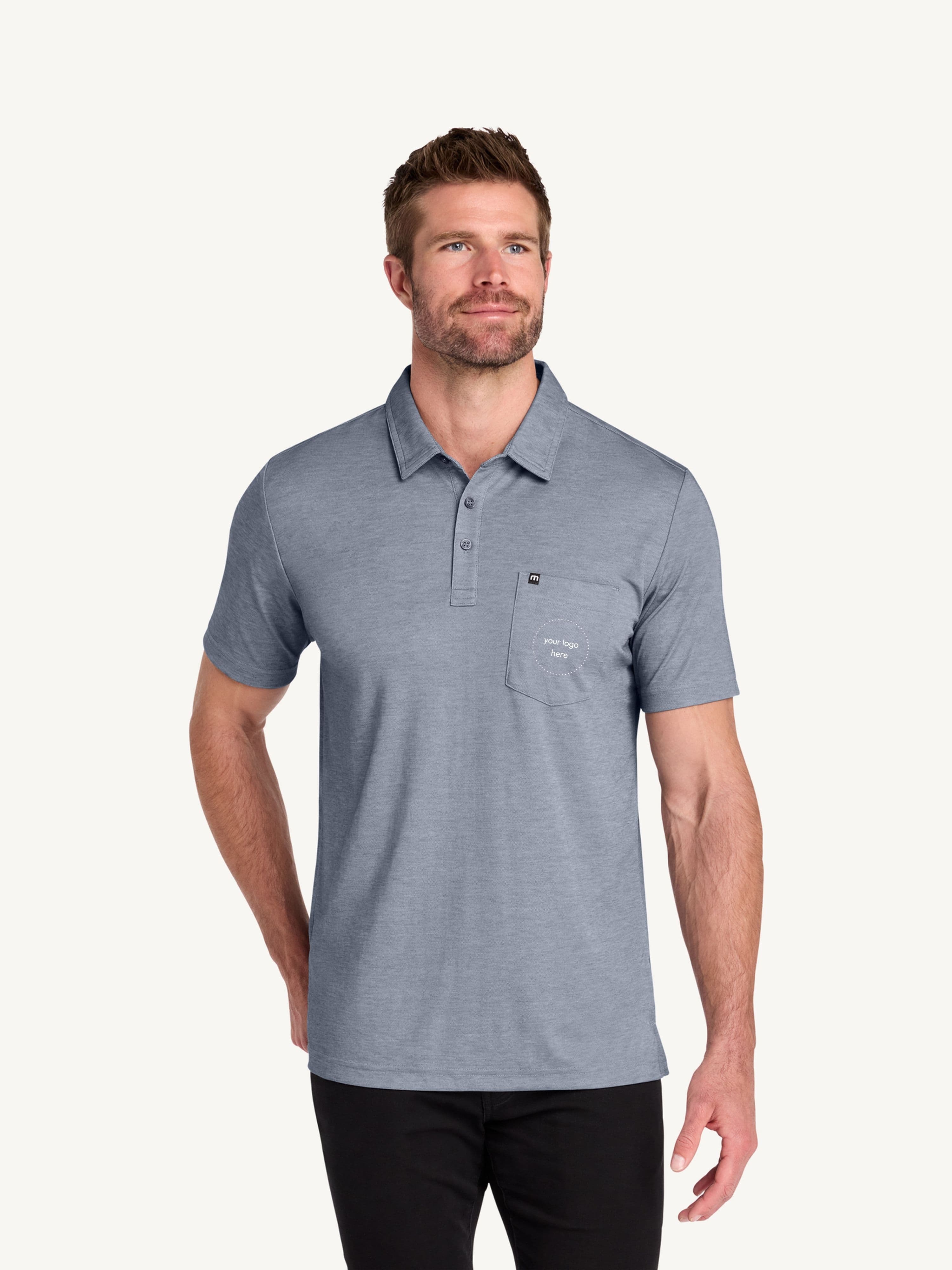 TravisMathew Oceanside Heather Pocket Polo