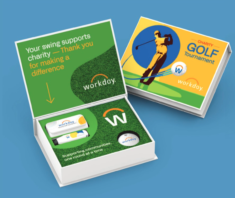 Workday charity tournament thank-you gift box